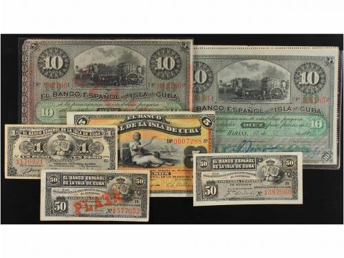 EMISIONES DE ULTRAMAR I ANDORRA. Lote 6 billetes 50 Centavos