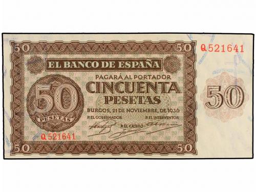 ESTADO ESPAÑOL. 50 Pesetas. 21 Noviembre 1936. Serie Q. Ed-4
