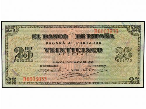 ESTADO ESPAÑOL. Lote 3 billetes 25 Pesetas. 20 Mayo 1938. Gi