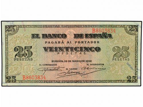 ESTADO ESPAÑOL. Lote 3 billetes 25 Pesetas. 20 Mayo 1938. Gi