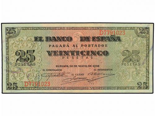ESTADO ESPAÑOL. Lote 3 billetes 25 Pesetas. 20 Mayo 1938. Gi