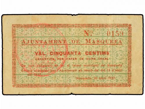 CATALUNYA. 50 Cèntims. 20 Abril 1937. Aj. de Masquefa. (Rotu