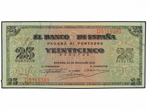 ESTADO ESPAÑOL. 25 Pesetas. 20 Mayo 1938. Giralda de Sevilla