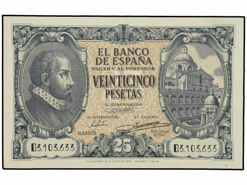 ESTADO ESPAÑOL. 25 Pesetas. 9 Enero 1940. Herrera. Serie D. 
