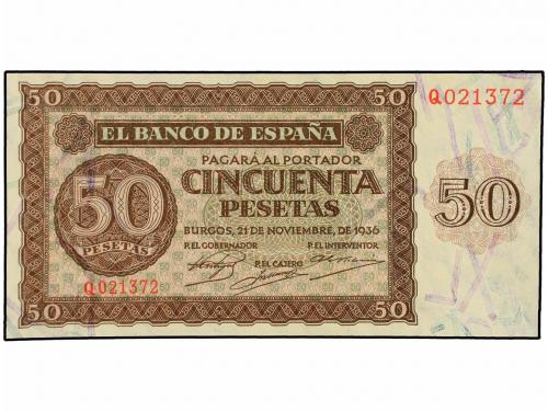 ESTADO ESPAÑOL. 50 Pesetas. 21 Noviembre 1936. Serie Q. (Lev