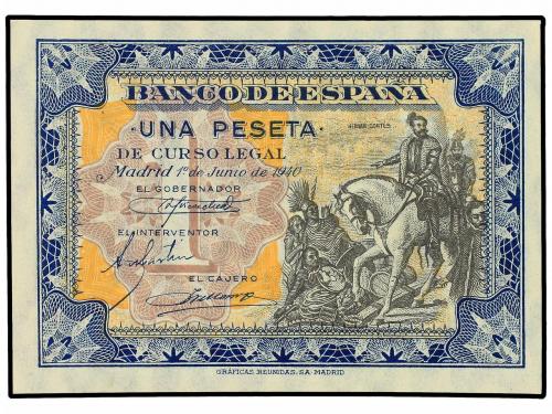 ESTADO ESPAÑOL. 1 Peseta. 1 Junio 1940. Hernán Cortes. Sin S