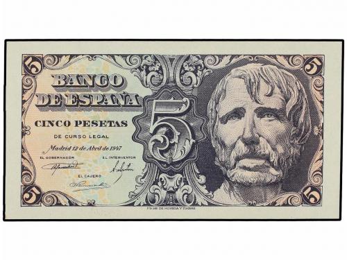 ESTADO ESPAÑOL. 5 Pesetas. 12 Abril 1947. Séneca. Sin Serie.