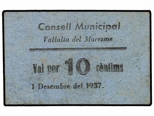 CATALUNYA. 10 Cèntims. 1 Desembre 1937. C.M. de VALLALTA DEL