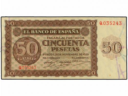 ESTADO ESPAÑOL. 50 Pesetas. 21 Noviembre 1936. Serie Q. Ed-4