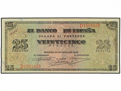 ESTADO ESPAÑOL. 25 Pesetas. 20 Mayo 1938. Giralda de Sevilla