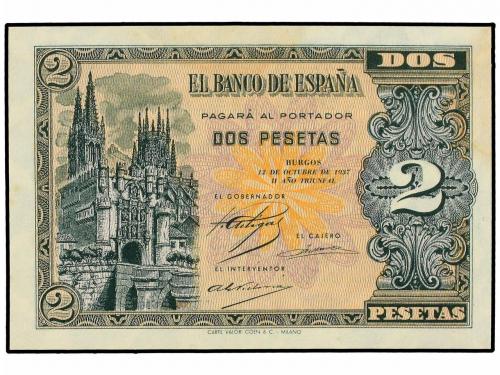 ESTADO ESPAÑOL. 2 Pesetas. 12 Octubre 1937. Catedral de Burg