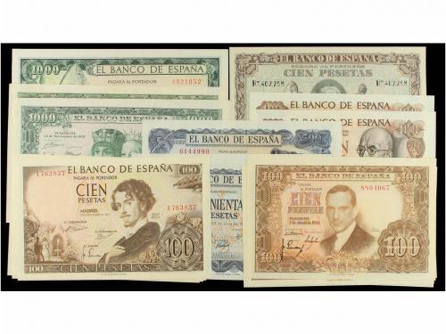 ESTADO ESPAÑOL. Lote 17 billetes 100 (11), 500 (3) y 1.000 P