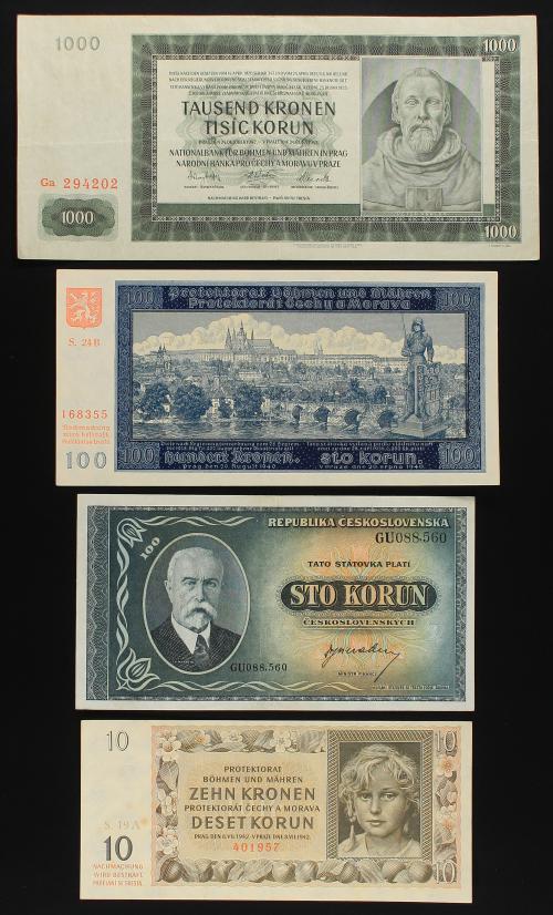 BILLETES EXTRANJEROS. Lote 17 billetes 1 a 5.000 korun. 192