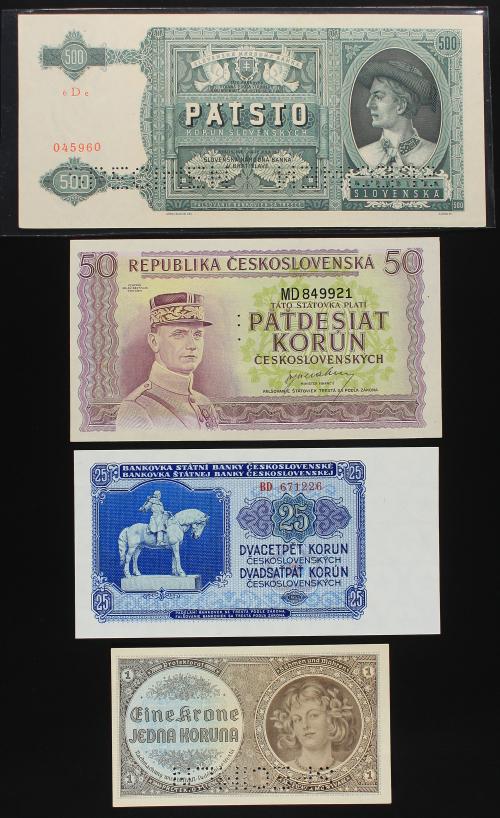 BILLETES EXTRANJEROS. Lote 17 billetes 1 a 5.000 korun. 192