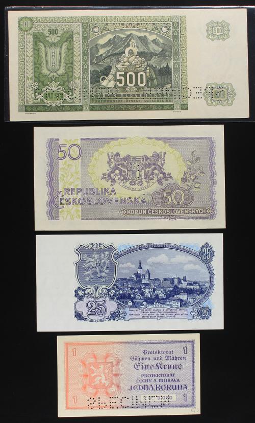 BILLETES EXTRANJEROS. Lote 17 billetes 1 a 5.000 korun. 192