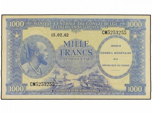 BILLETES EXTRANJEROS. 1.000 Francos. 15 Febrero 1962. REPÚB