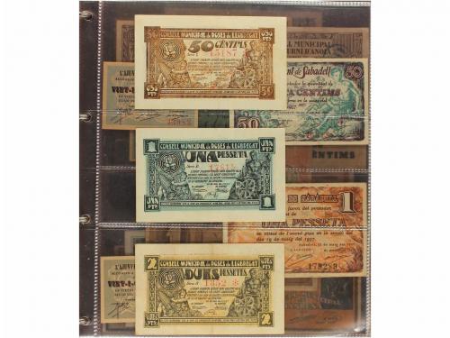 BILLETES LOCALES GUERRA CIVIL. Lote 167 billetes. Colección 