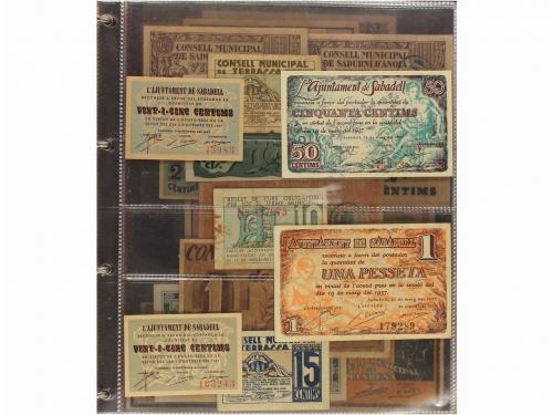 BILLETES LOCALES GUERRA CIVIL. Lote 167 billetes. Colección 