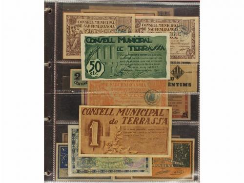 BILLETES LOCALES GUERRA CIVIL. Lote 167 billetes. Colección 