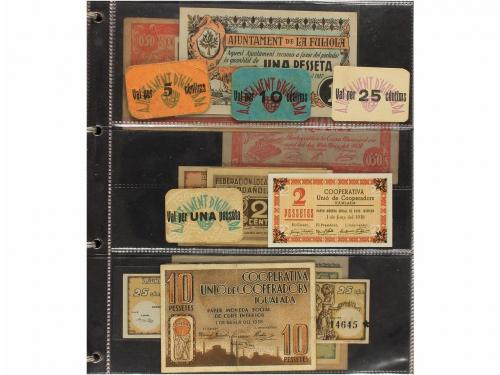 BILLETES LOCALES GUERRA CIVIL. Lote 167 billetes. Colección 