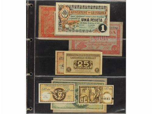BILLETES LOCALES GUERRA CIVIL. Lote 167 billetes. Colección 