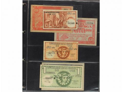 BILLETES LOCALES GUERRA CIVIL. Lote 167 billetes. Colección 