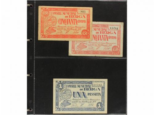 BILLETES LOCALES GUERRA CIVIL. Lote 167 billetes. Colección 