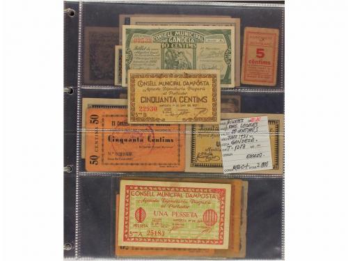 BILLETES LOCALES GUERRA CIVIL. Lote 167 billetes. Colección 