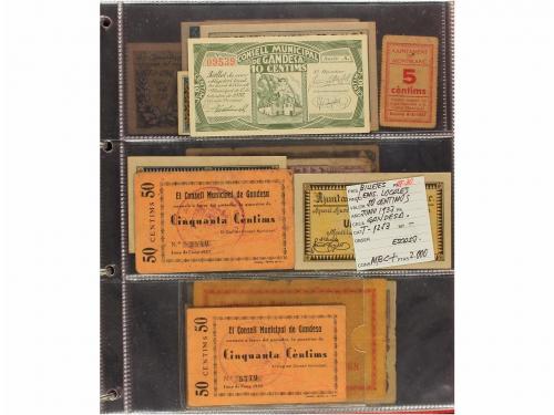 BILLETES LOCALES GUERRA CIVIL. Lote 167 billetes. Colección 