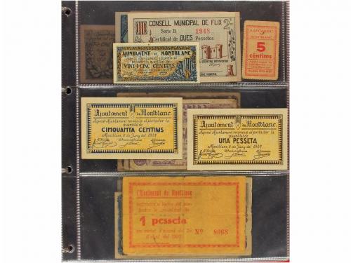 BILLETES LOCALES GUERRA CIVIL. Lote 167 billetes. Colección 