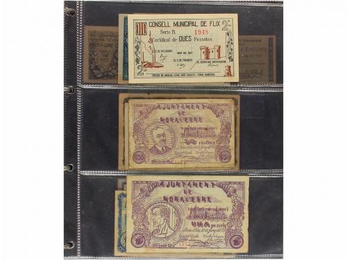 BILLETES LOCALES GUERRA CIVIL. Lote 167 billetes. Colección 