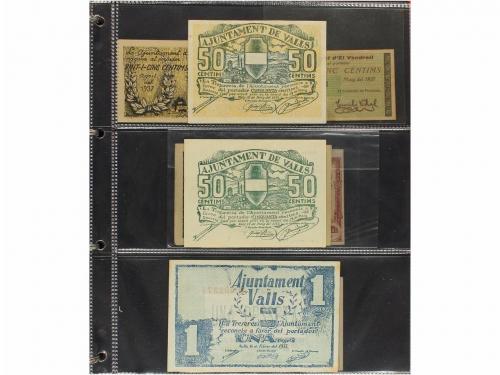 BILLETES LOCALES GUERRA CIVIL. Lote 167 billetes. Colección 