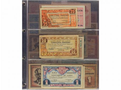 BILLETES LOCALES GUERRA CIVIL. Lote 167 billetes. Colección 