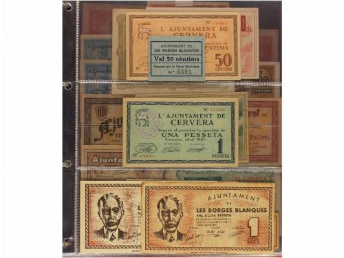 BILLETES LOCALES GUERRA CIVIL. Lote 167 billetes. Colección 