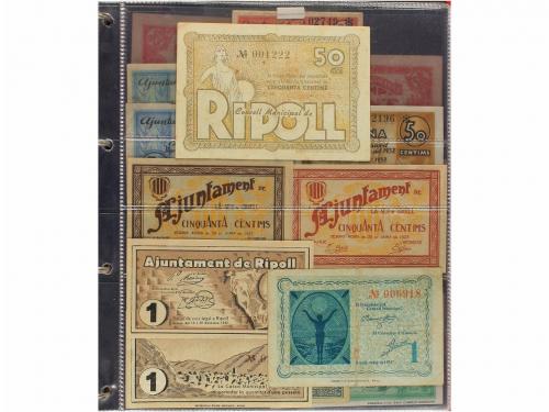 BILLETES LOCALES GUERRA CIVIL. Lote 167 billetes. Colección 