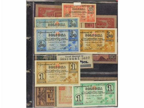 BILLETES LOCALES GUERRA CIVIL. Lote 167 billetes. Colección 