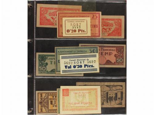 BILLETES LOCALES GUERRA CIVIL. Lote 167 billetes. Colección 