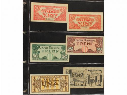 BILLETES LOCALES GUERRA CIVIL. Lote 167 billetes. Colección 