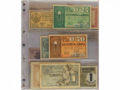 BILLETES LOCALES GUERRA CIVIL. Lote 167 billetes. Colección 