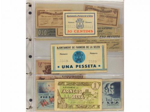BILLETES LOCALES GUERRA CIVIL. Lote 167 billetes. Colección 