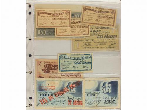 BILLETES LOCALES GUERRA CIVIL. Lote 167 billetes. Colección 