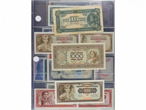 BILLETES EXTRANJEROS. Lote 61 billetes 1/4 Dinara a 500.000.