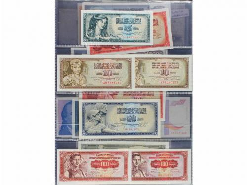 BILLETES EXTRANJEROS. Lote 61 billetes 1/4 Dinara a 500.000.