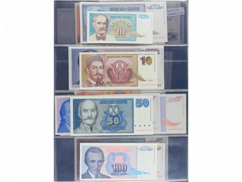 BILLETES EXTRANJEROS. Lote 61 billetes 1/4 Dinara a 500.000.