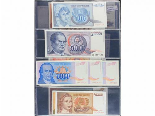 BILLETES EXTRANJEROS. Lote 61 billetes 1/4 Dinara a 500.000.