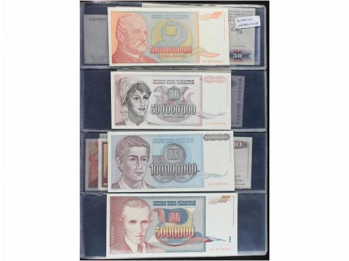 BILLETES EXTRANJEROS. Lote 61 billetes 1/4 Dinara a 500.000.