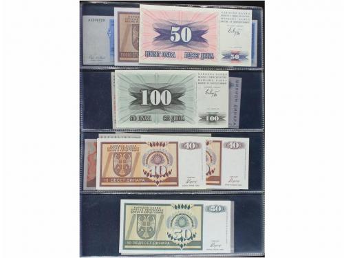 BILLETES EXTRANJEROS. Lote 61 billetes 1/4 Dinara a 500.000.
