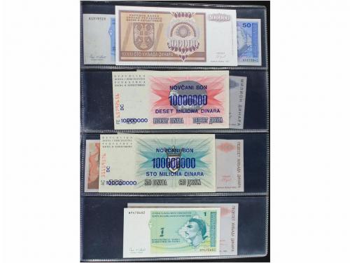 BILLETES EXTRANJEROS. Lote 61 billetes 1/4 Dinara a 500.000.