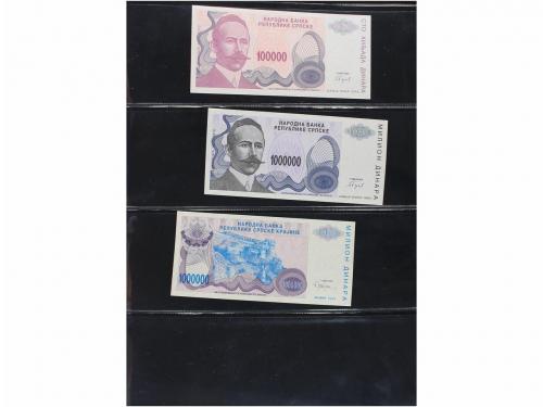 BILLETES EXTRANJEROS. Lote 61 billetes 1/4 Dinara a 500.000.