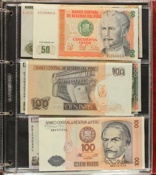 BILLETES EXTRANJEROS. Lote 83 billetes. S.XX. PERÚ (27), SU